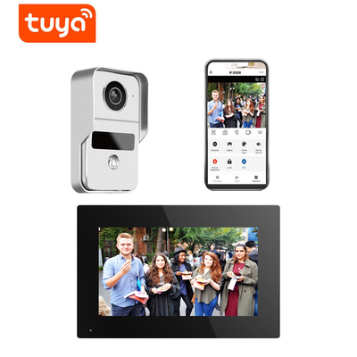 Ασύρματο 1080p Wifi τηλεοπτικό Doorbell συνδεμένη με καλώδιο νυχτερινή όραση καμερών 7 ίντσας είσοδος