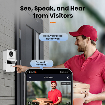 Το ασύρματο σύστημα τηλεφωνικών IP Doorbell ενδοσυνεννοήσεων πορτών WIFI τηλεοπτικό 1080P σύνδεσε με καλώδιο τη νυχτερινή όραση καμερών