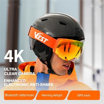 4K υψηλής ευκρίνειας κάμερα κράνος σκι Anti Shake Bluetooth Μείωση θορύβου