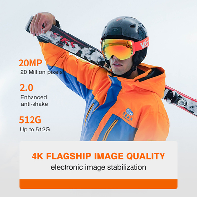 4K υψηλής ευκρίνειας κάμερα κράνος σκι Anti Shake Bluetooth Μείωση θορύβου