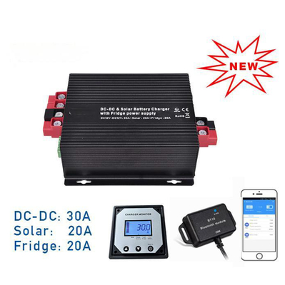 DC-DC Booster Charger 12V 30A Ηλιακό MPPT 20A Φορτιστή ψυγείου 20A Διαχειριστής για RV οχήματα Αυτοκίνητο Γιατ