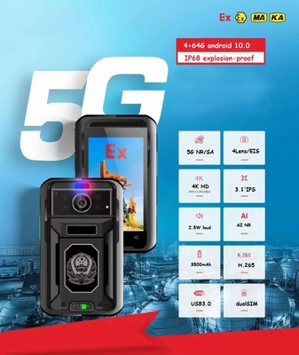 Υψηλή ταχύτητα 256kbps-8Mbps 5G κάμερα σώματος με πίσω κάμερα 13 εκατομμυρίων pixels