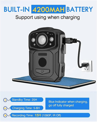 4K Ανάλυση IP68 Wifi Φορούμενες κάμερες H.264/H.265 Εικόνα κωδικοποίησης με NFC και Android 10 Σύστημα