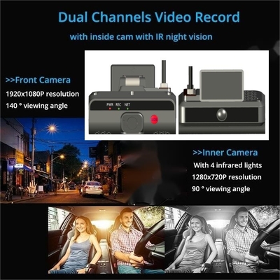 2K HD 4 κανάλια AI Dashcam Οχήμα DVR blackbox με ADAS DSM 4G SOS GPS
