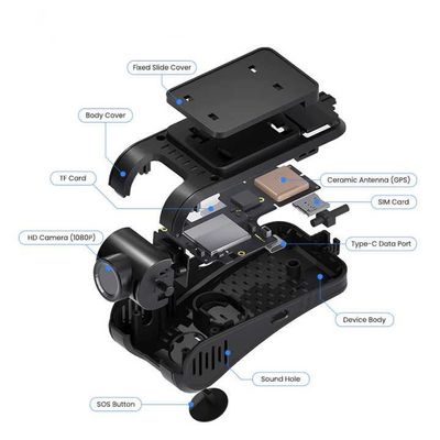 Οχήμα Black Box 4G Dashcam GPS Tracker με αμφίδρομη συζήτηση και προηγμένο σύστημα υποβοήθησης οδήγησης 4GB DDR 512GB μνήμη