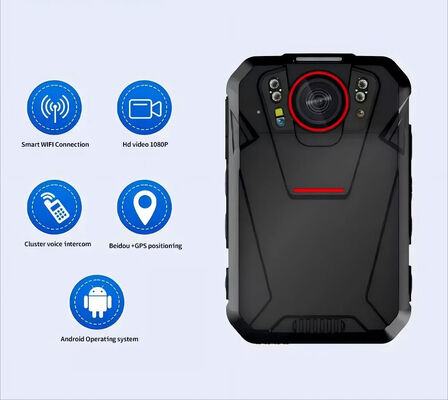 4G Wifi Bodycam Android Σύστημα 2.4 ιντσών Εικονική οθόνη ONVIF RSTP