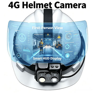 4G WiFi Onvif Rtsp κάμερα κράνους με ζωντανή μετάδοση βίντεο και λάμπα LED με VMS
