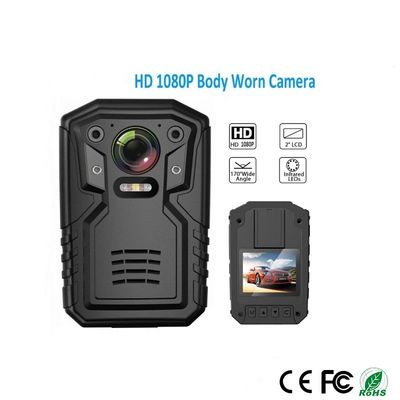 η κάμερα σώματος αστυνομίας 1080P QHD ενσωμάτωσε την τηλεοπτική ακουστική εικόνα αρχείων 32GB
