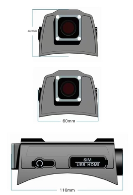 4G διπλός πυρήνας φακών 1080P H.265 4 καμερών κρανών ασφάλειας για στρατιωτικό τακτικό