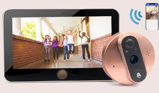 1080P η τηλεοπτική Doorbell 5000mAH μπαταρία IR ματάκι πόρτας WIFI ΈΚΟΨΕ τον αυτόματο διακόπτη